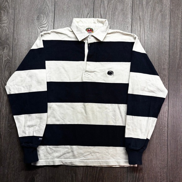 Barbarian Rugby Wear Other - Barbarian Penn State Nittany Lions Rugby Shirt Mens Small Navy White Striped Vtg